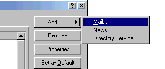 Outlook Express Add button to add a new mail account
