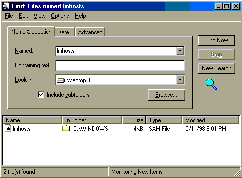 Windows Find dialog