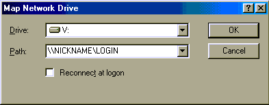 Windows Map Network Drive dialog