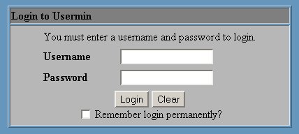 usermin login